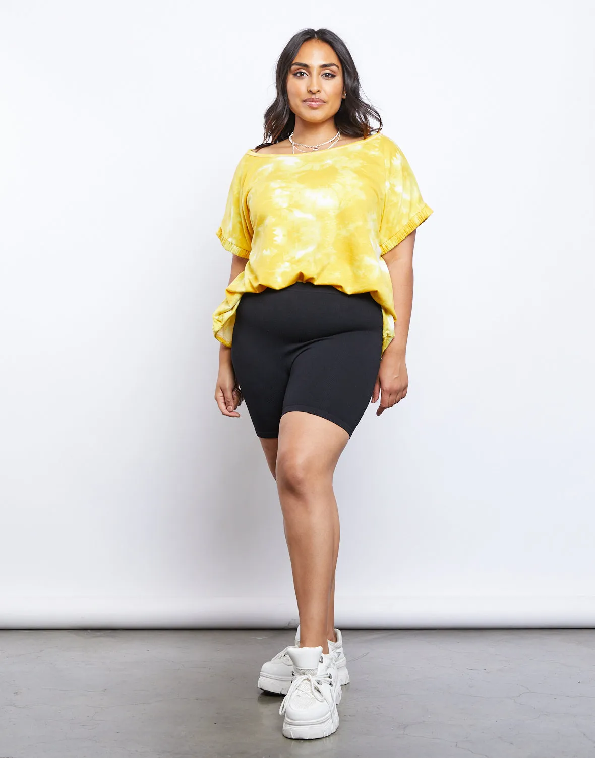 Plus Size Daily Ribbed Bike Shorts