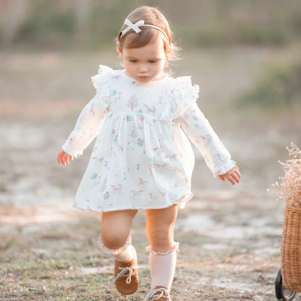 Pony Meadow Organic Muslin Dress & Bloomer Set