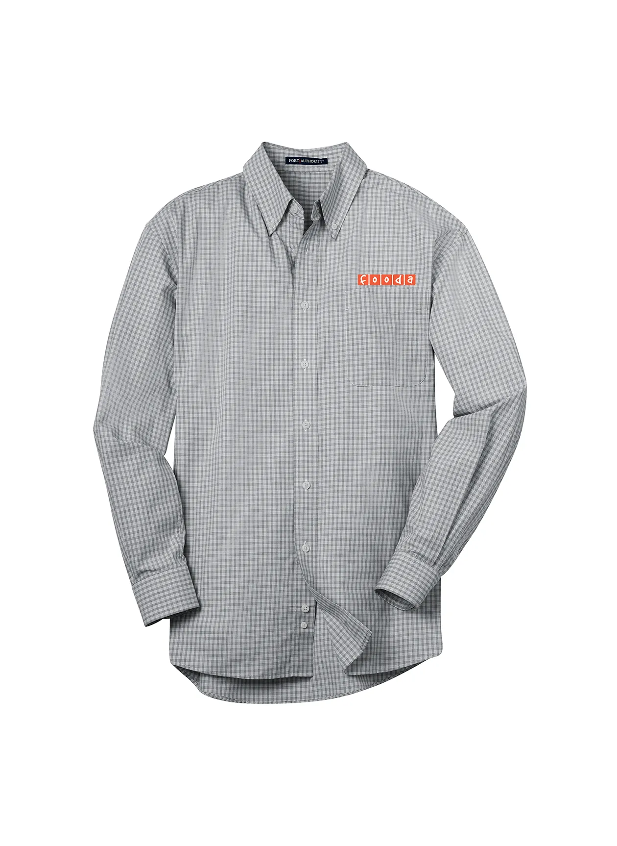 Port Authority Plaid Easy Care, Shirt, Charcoal [Fooda Manager]