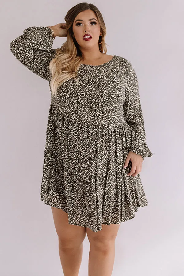 Pralines And Prosecco Shift Dress In Olive Curves