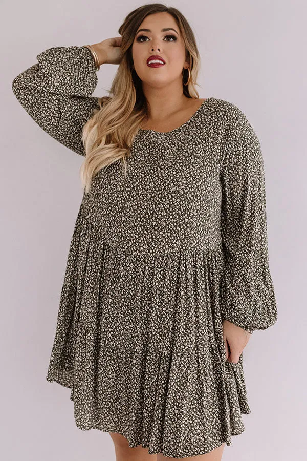 Pralines And Prosecco Shift Dress In Olive Curves