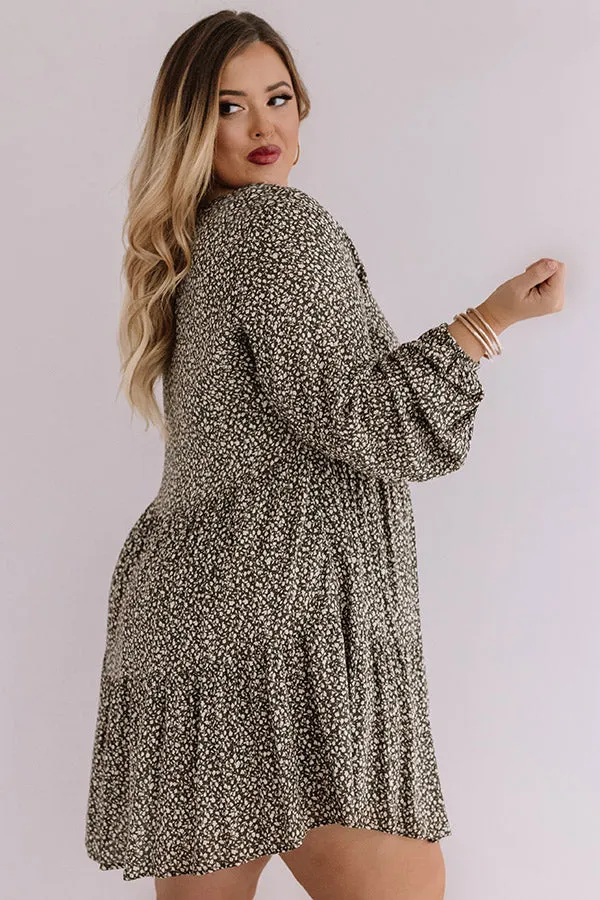 Pralines And Prosecco Shift Dress In Olive Curves