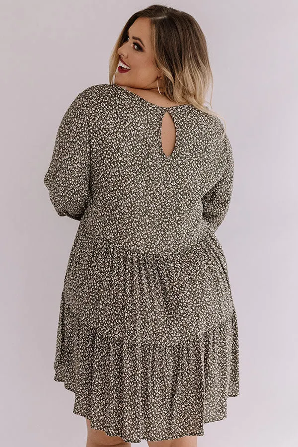 Pralines And Prosecco Shift Dress In Olive Curves