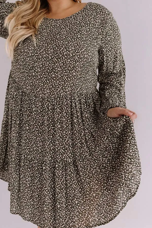 Pralines And Prosecco Shift Dress In Olive Curves