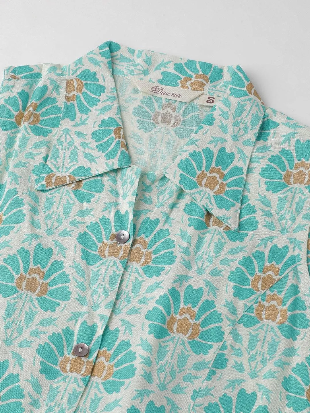 Rayon White A-Line Floral Printed Midi Dress