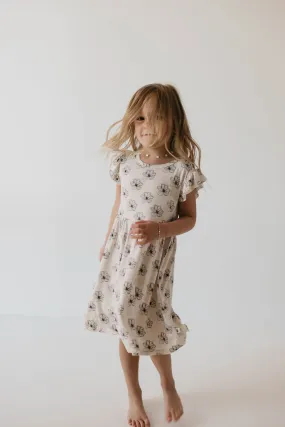 Ruffle Sleeve Bamboo Dress | Desert Bloom