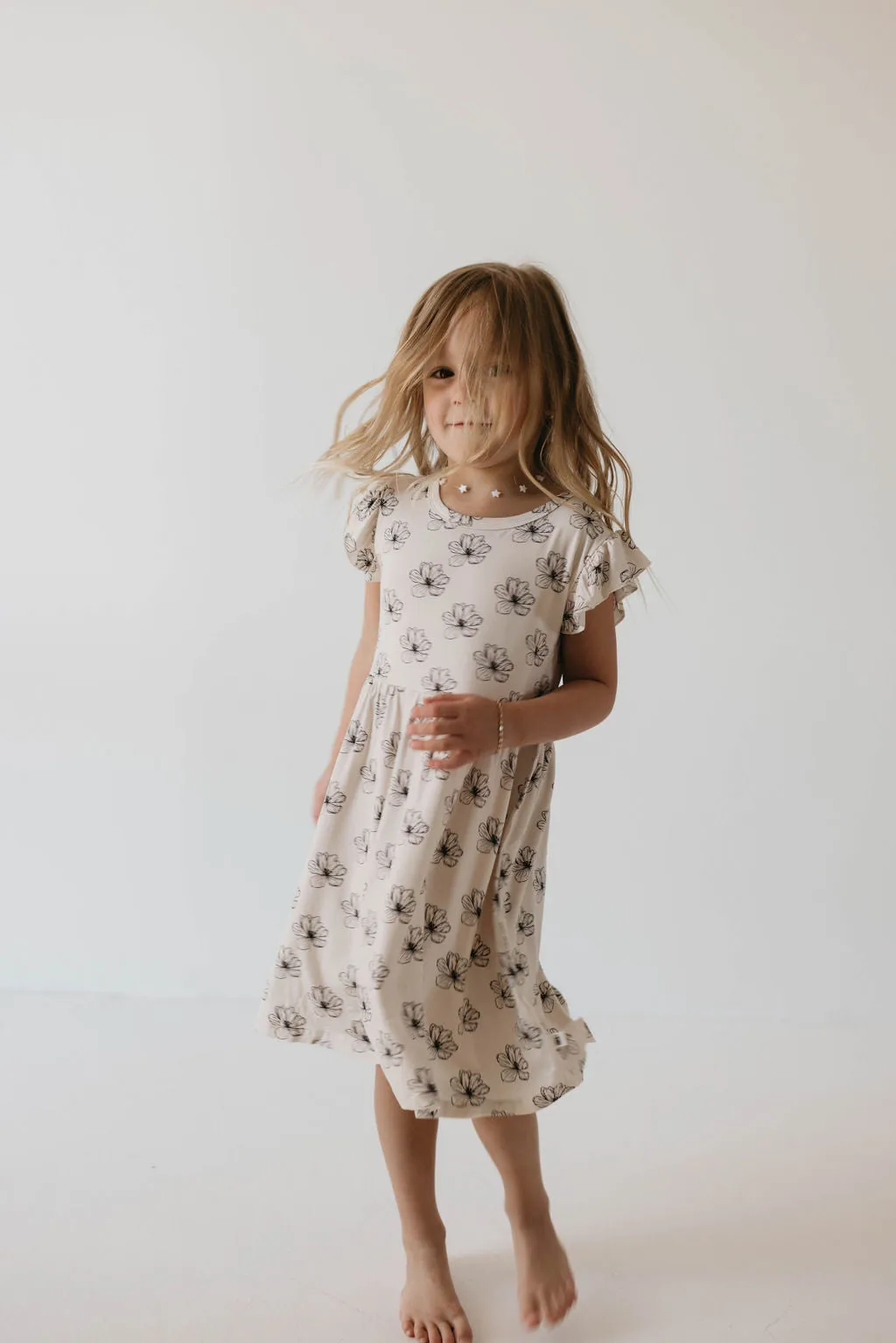 Ruffle Sleeve Bamboo Dress | Desert Bloom