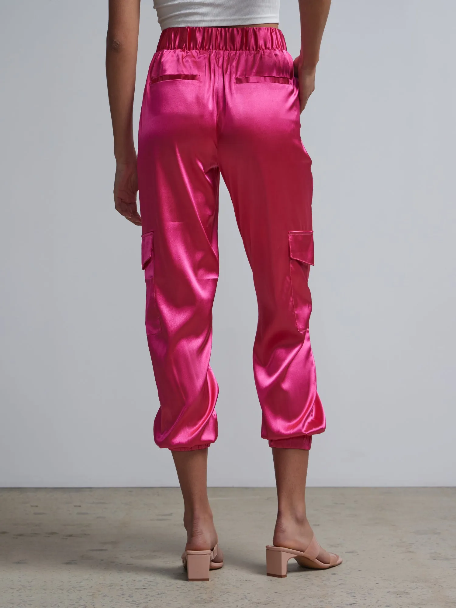 Satin Cargo Pants