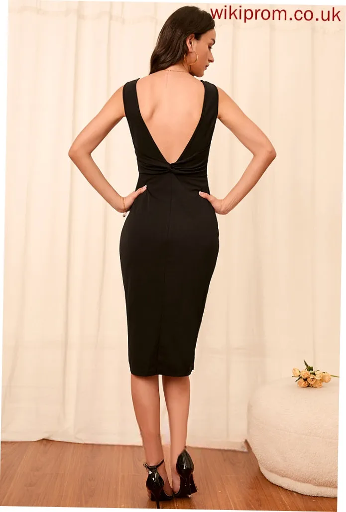 Sexy Dresses Stacy Cotton Club Dresses Square Sleeveless Bodycon Midi Neck Blends