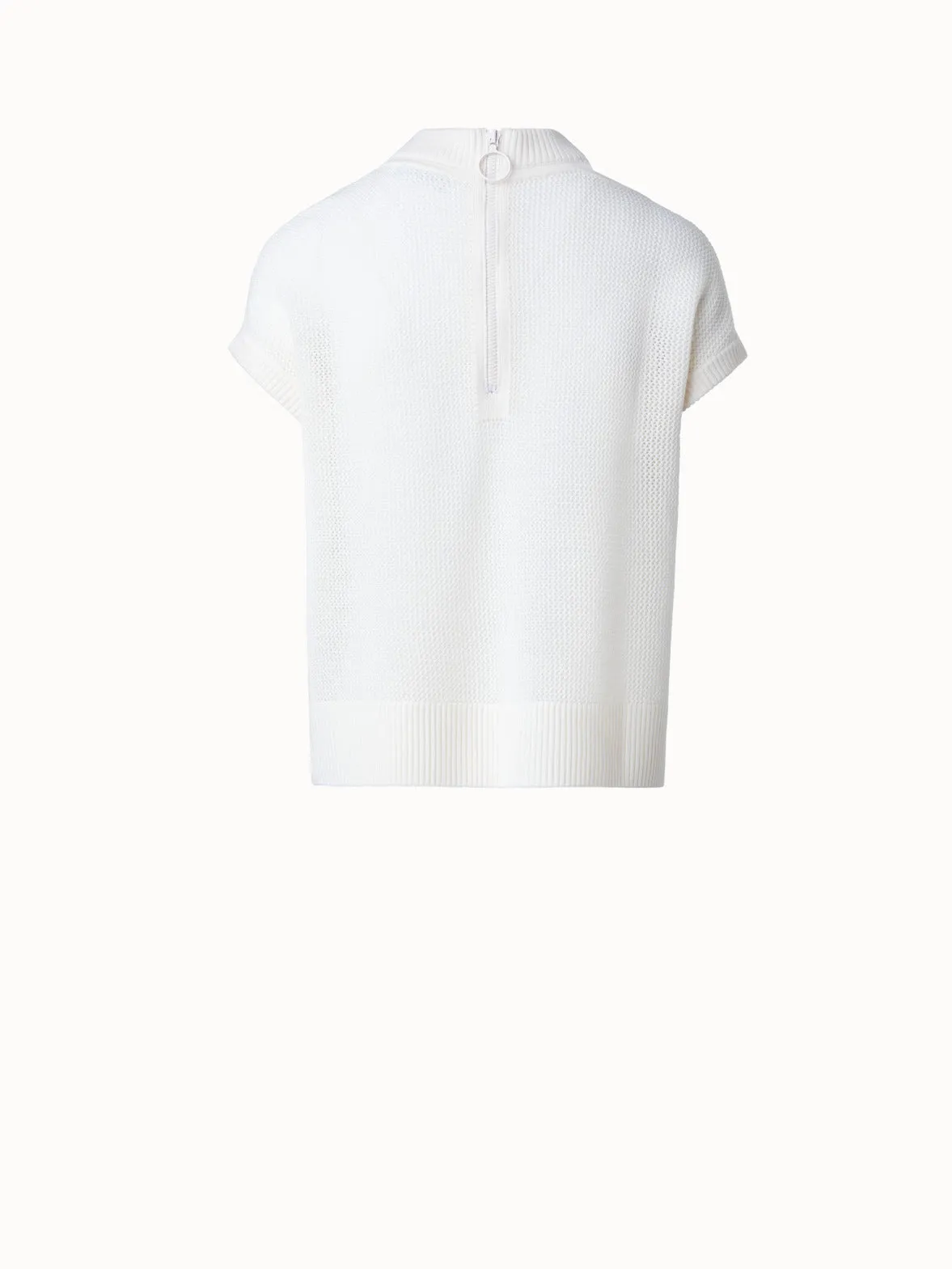 Signature Knit Mesh Pullover with Shoulder Opening