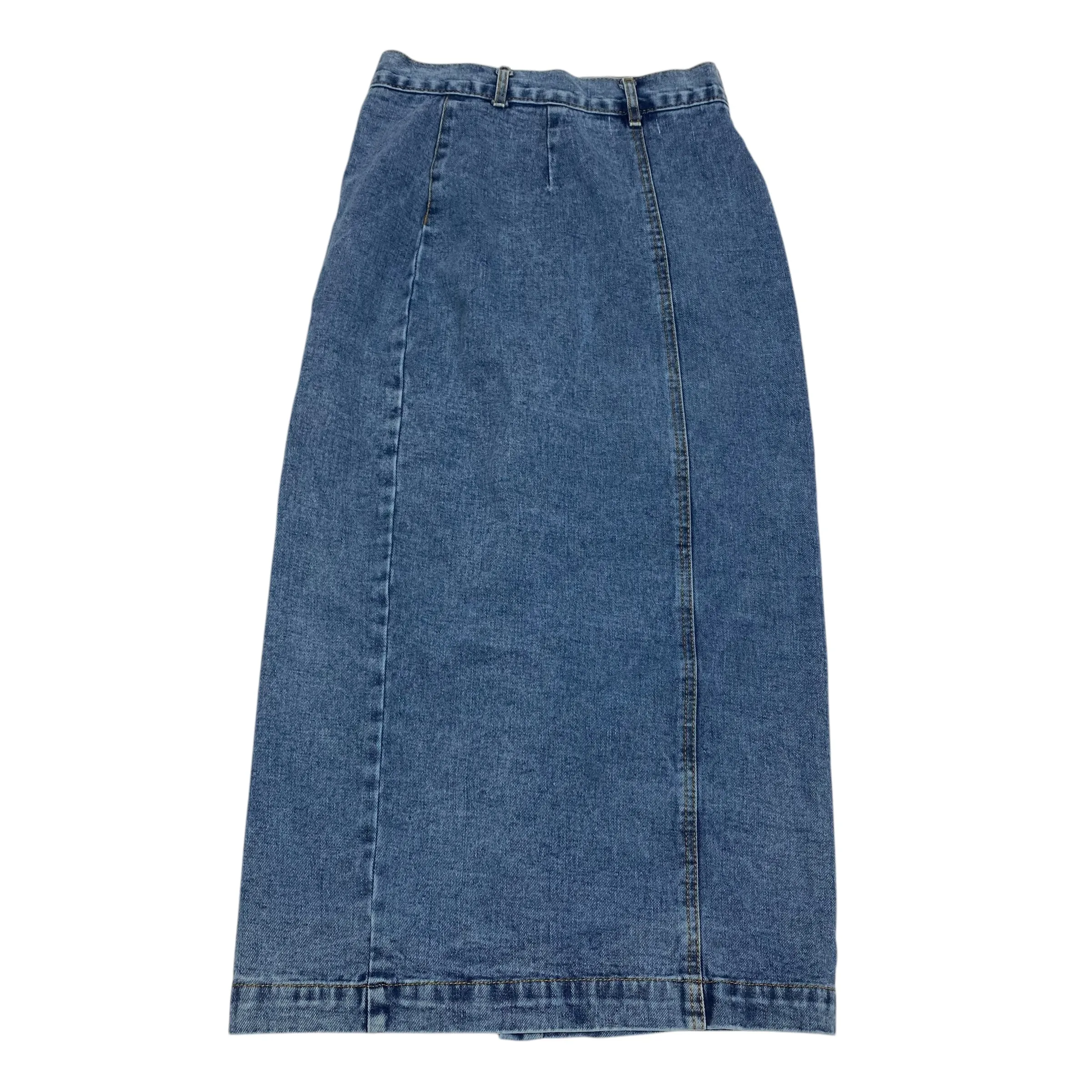 Skirt Midi By Vestique In Blue Denim, Size: S