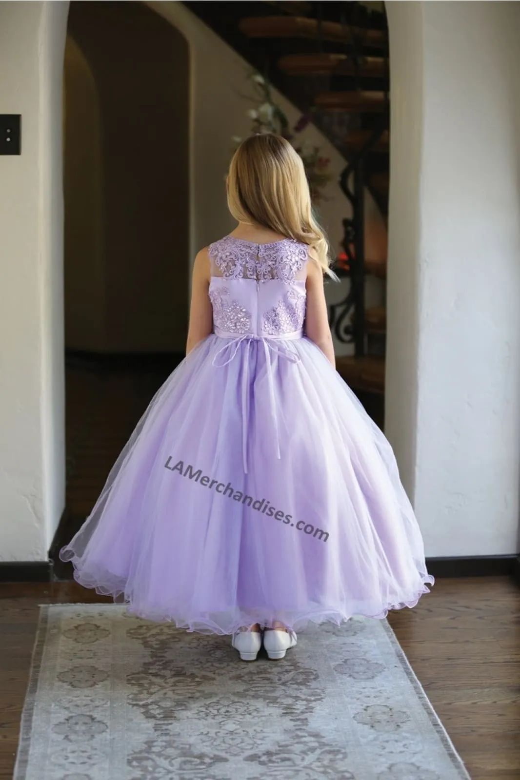 Sleeveless sequins & embroiderer mesh dress- DR5241