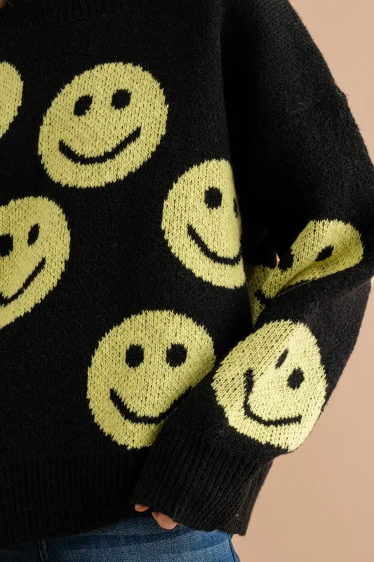 Smiley Thick Knit Sweater