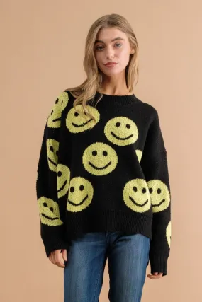 Smiley Thick Knit Sweater