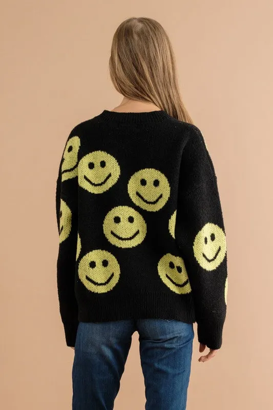 Smiley Thick Knit Sweater