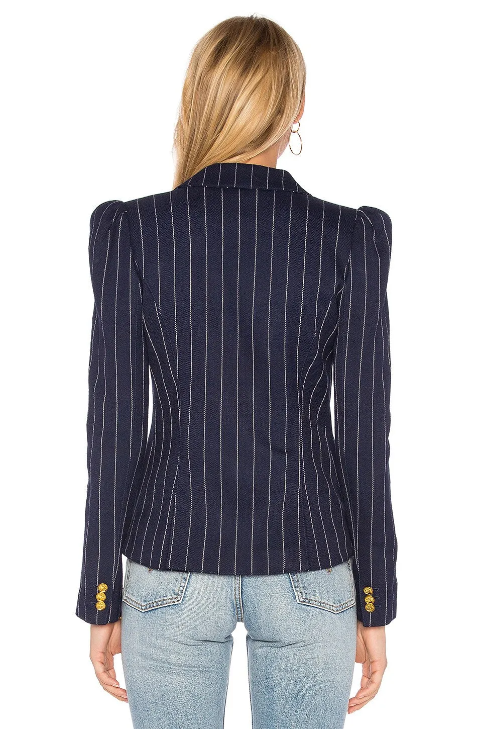 SMYTHE POUF SLEEVE ONE BUTTON FITTED BLAZER