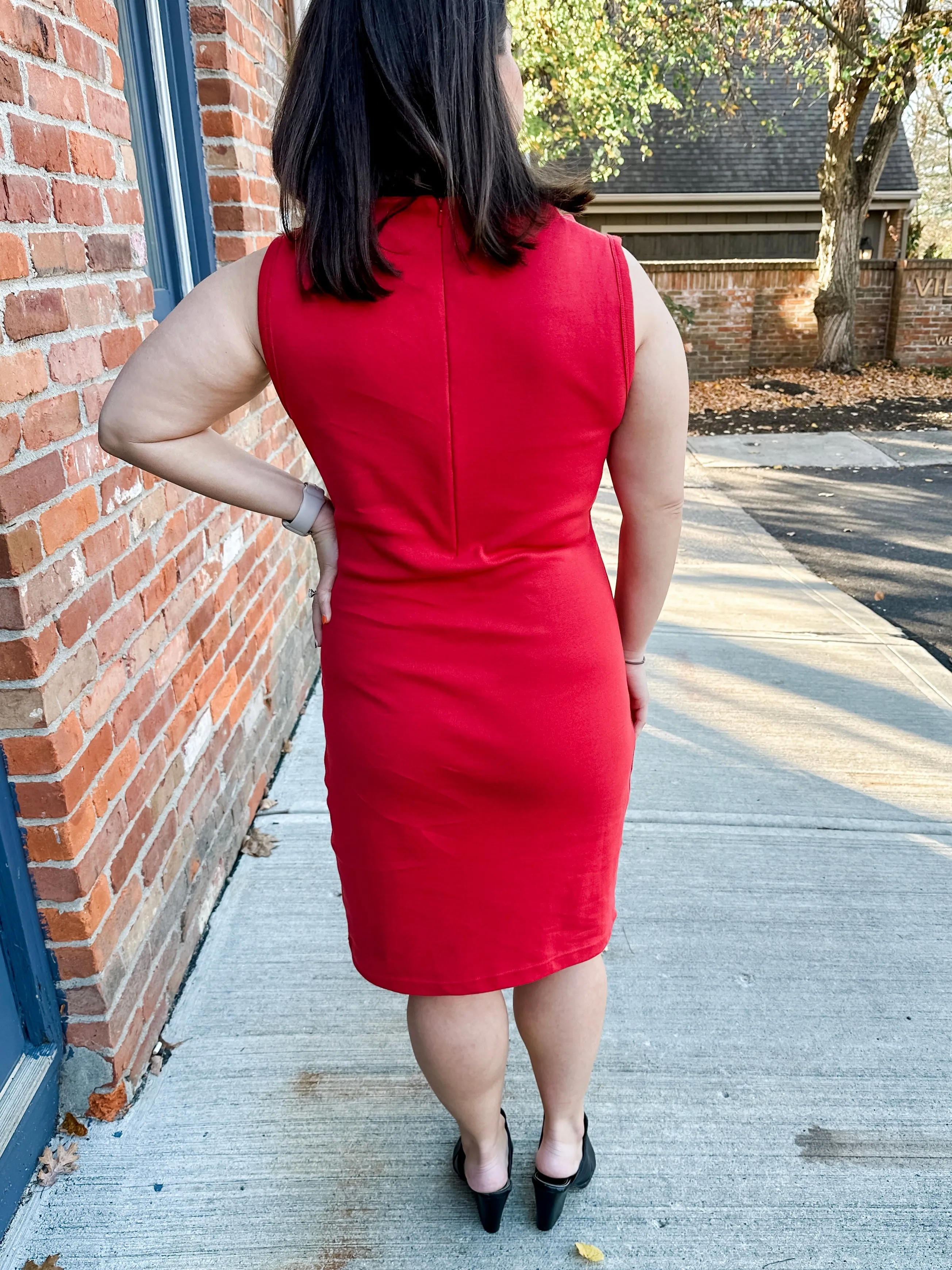 Soho Mock-Cowl Ruched Dress