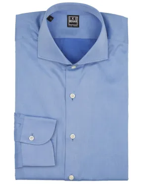 Spread Collar Blue Italian Twill Dress Shirt