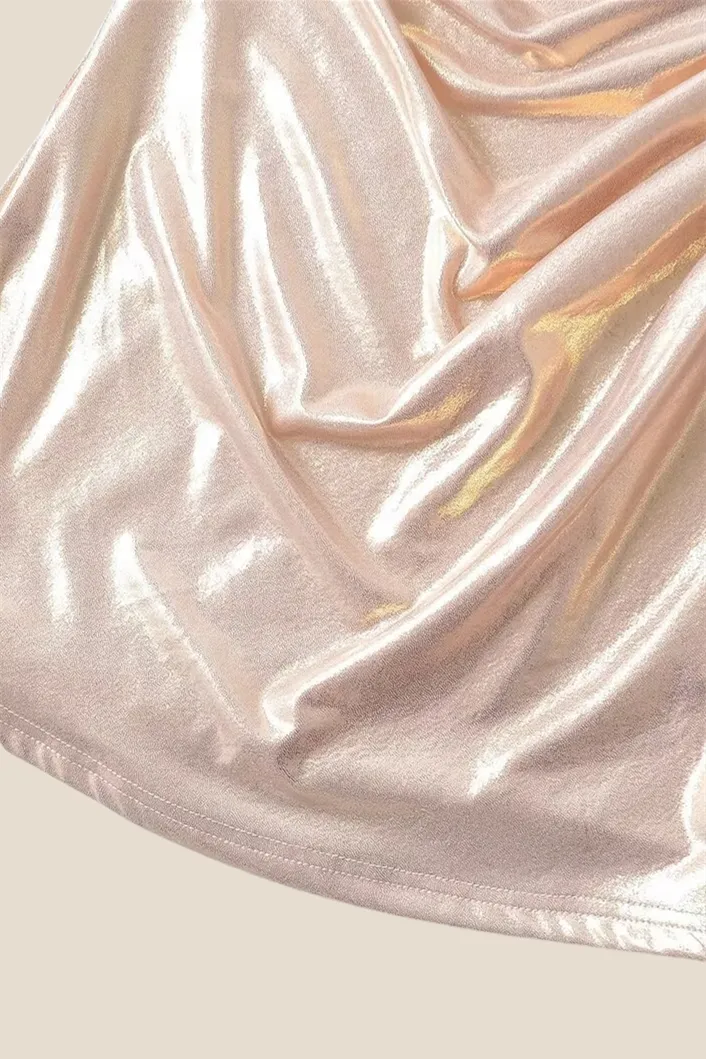 Straps Champagne Ruched Tight Short Dress