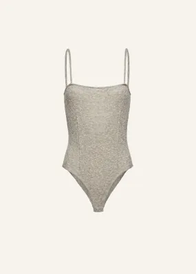 Thin knit bodysuit in grey