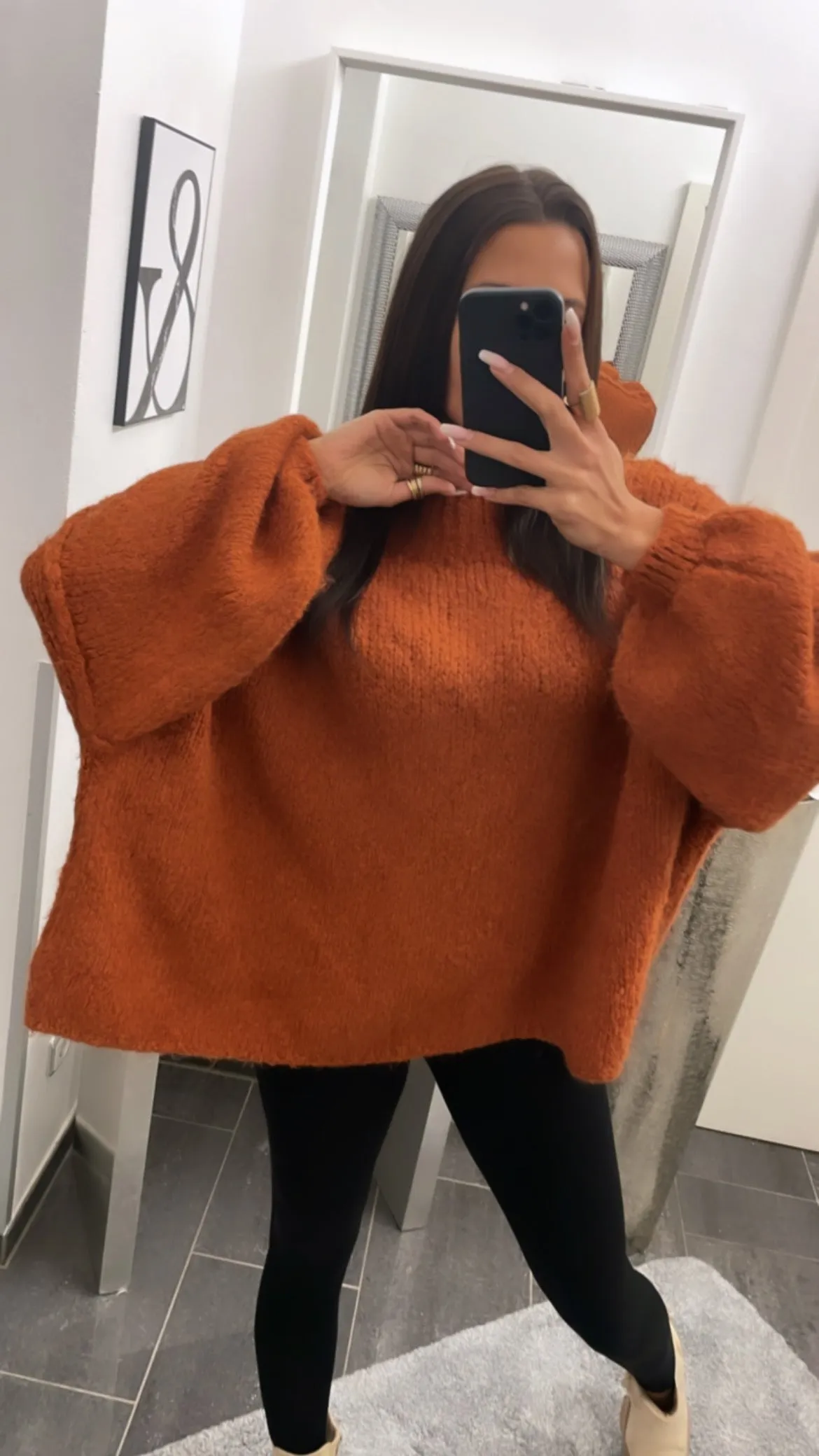 Ultra Oversize - Kuscheliger Pullover / rost Art. 4087