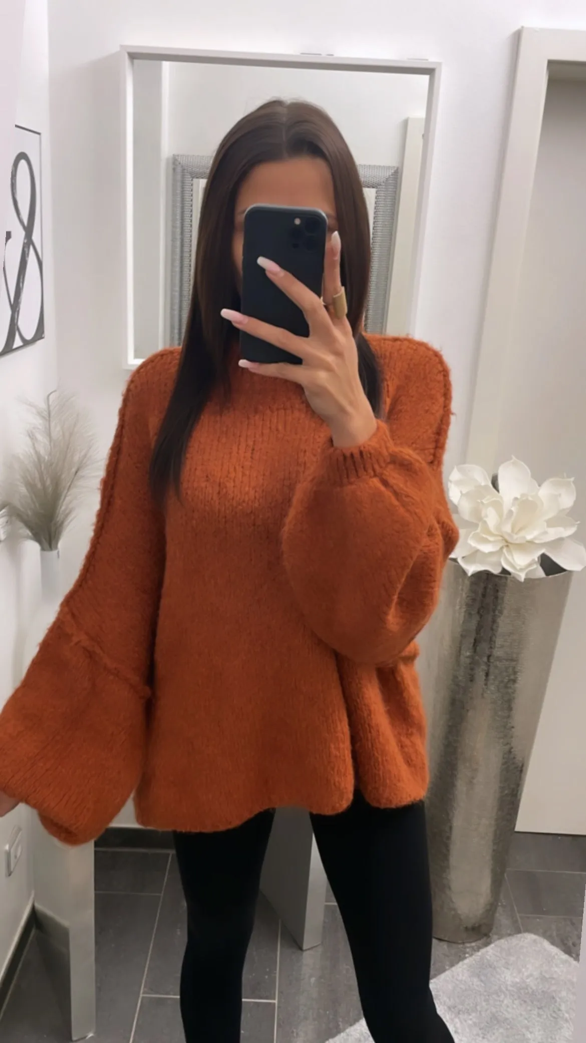 Ultra Oversize - Kuscheliger Pullover / rost Art. 4087