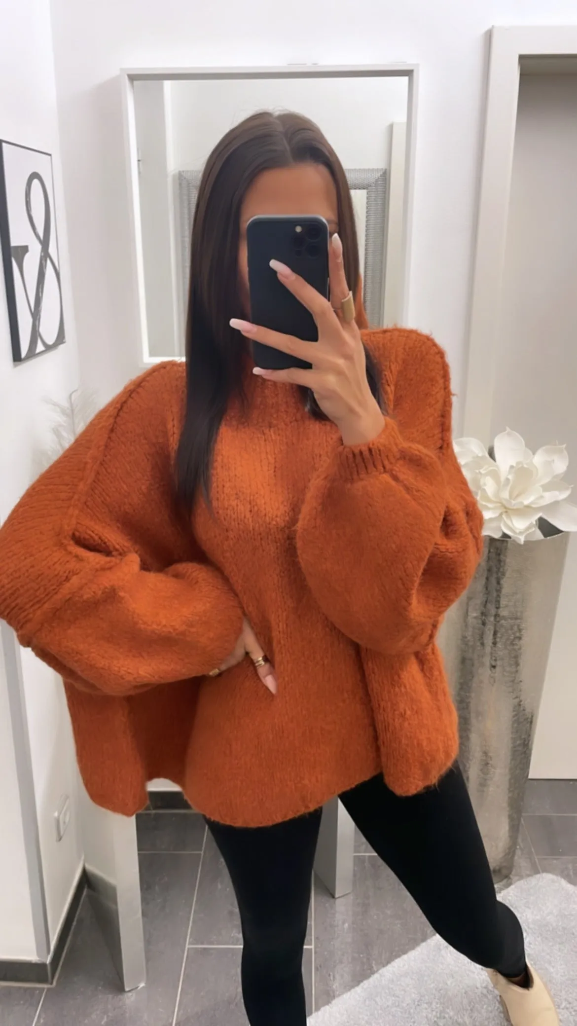 Ultra Oversize - Kuscheliger Pullover / rost Art. 4087