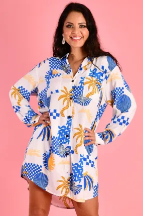 VGLD900 - SERENA BUTTON UP DRESS - SEYCHELLES WHITE