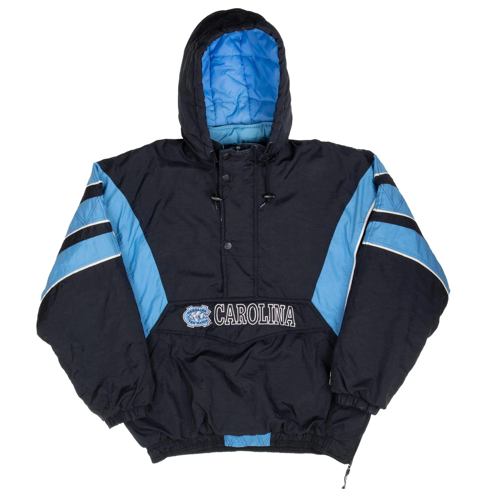 VINTAGE NCAA UNC NORTH CAROLINA PULLOVER HEAVY JACKET 2XL 1990S