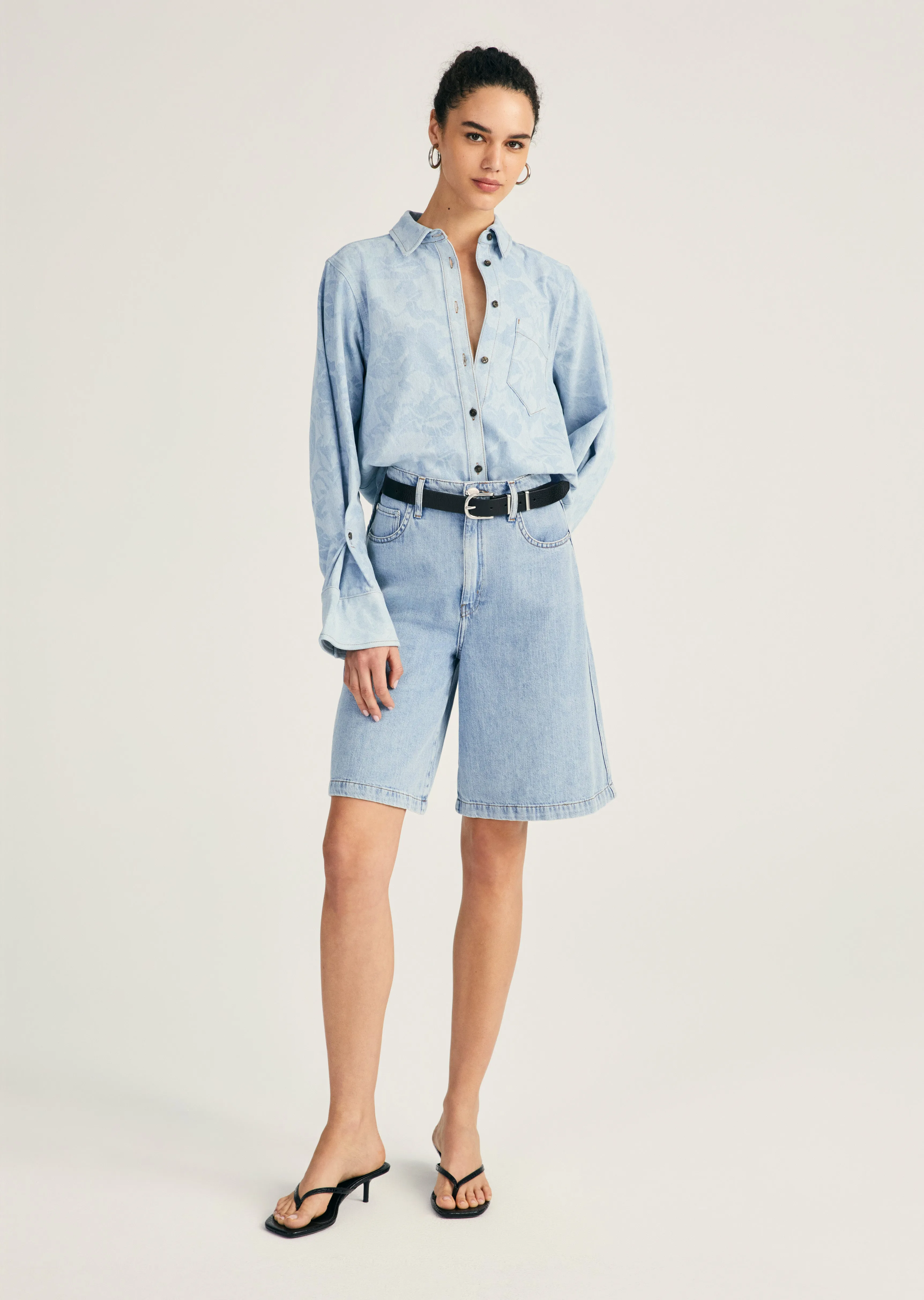 Wesley Denim Shirt - Laser Floral