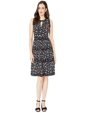 Women's Floral Printed Dress,Black