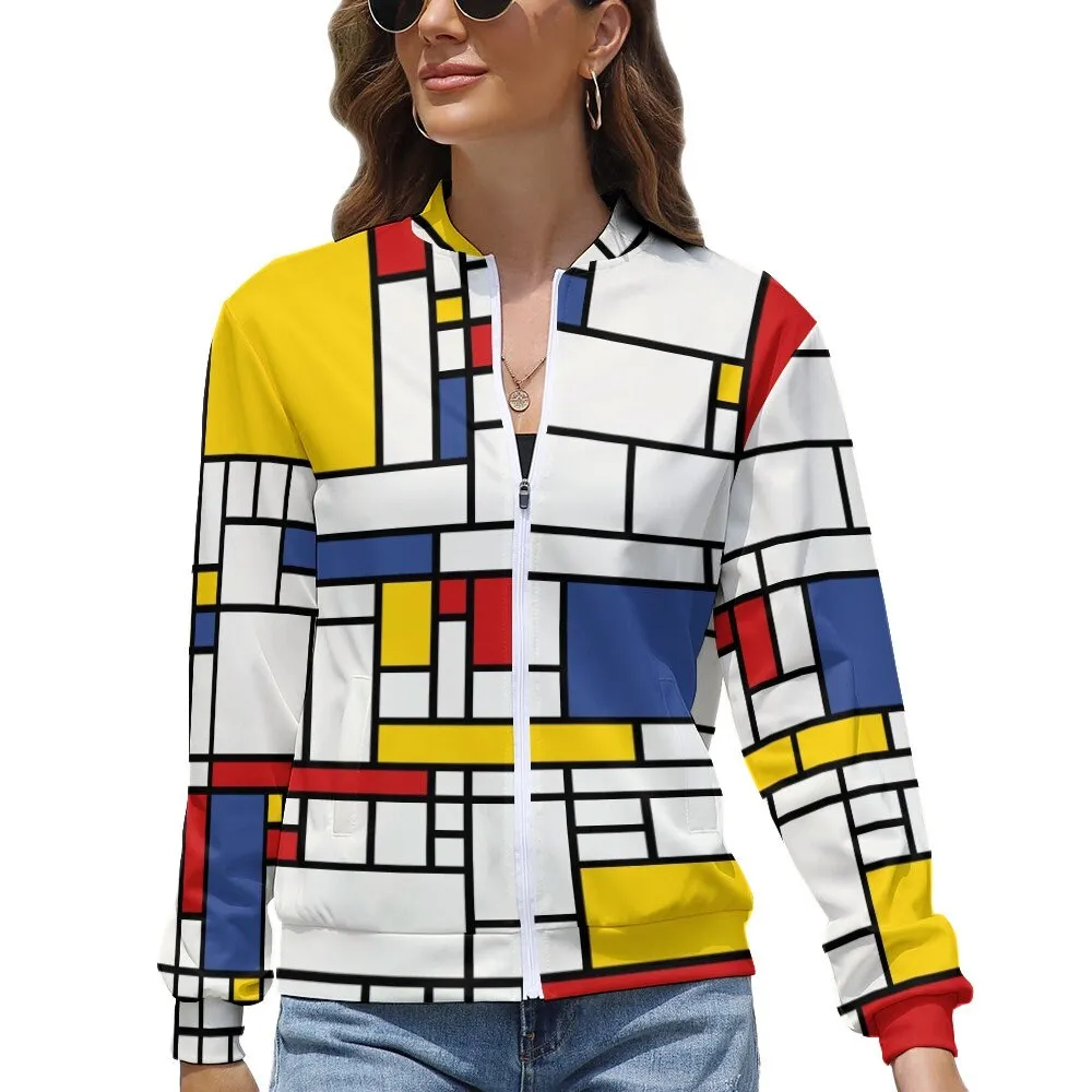 Women's Jacket, Retro Jacket, Mod Jacket, Mondrian Print Jacket, Women's jacket, Light Jacket Women, Vintage Style Jacket