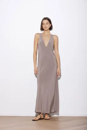 ZULU DRESS SILK TRUFFLE