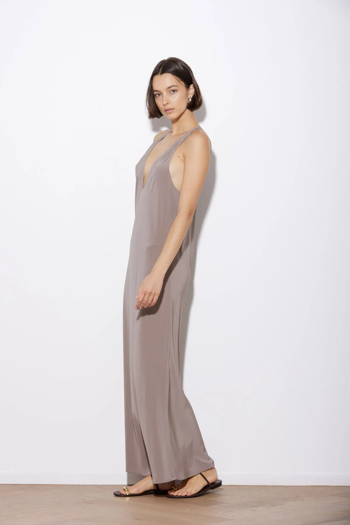 ZULU DRESS SILK TRUFFLE
